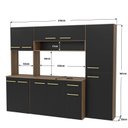 Ver imagem 3 de Cozinha Modulada Completa Compacta Torre Quente Armário Aéreo e Balcão Auxiliar Aura Marrom/Nogal/Preto