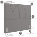 Ver imagem 3 de Cabeceira Cama Box Casal King 195 cm Aurora W01 Corano Cinza - Lyam Decor