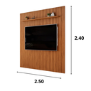 Ver imagem 2 de Painel Ripado Mdf Sala Estar Tv até 75 Polegadas Freijó - Dj Móveis