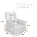 Ver imagem 4 de Poltrona Ken Reclinável Elétrica Courino Confortável Bege Sallar Home 90cm