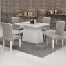 Conjunto Sala de Jantar Mesa Tampo em Vidro Branco 4 Cadeiras Sevilha 120cm Cel Móveis - 1