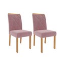 Ver imagem 5 de Kit 2 Cadeiras Sala Jantar Fernanda Wood 2 Un Savana-madeirado/suede Nude Bege - Cimol