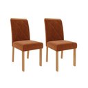 Ver imagem 4 de Kit 2 Cadeiras Sala Jantar Fernanda Wood 2 Un Savana-madeirado/suede Nude Bege - Cimol