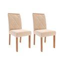 Ver imagem 1 de Kit 2 Cadeiras Sala Jantar Fernanda Wood 2 Un Savana-madeirado/suede Nude Bege - Cimol