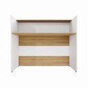 Ver imagem 3 de Balcão Atendimento Recepção Consultório 120cm Macadâmia com Branco F5 Office