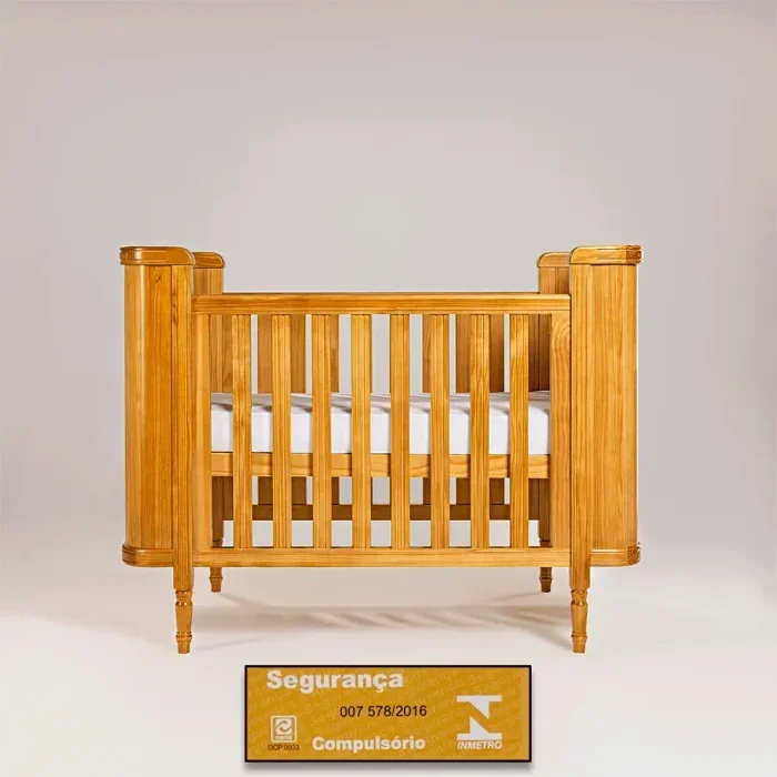 Ver imagem 4 de Berço Toy Arredondado | Americano 2 em 1 | Cor Mel | Madeira Maciça:com/madeira-natural-mel