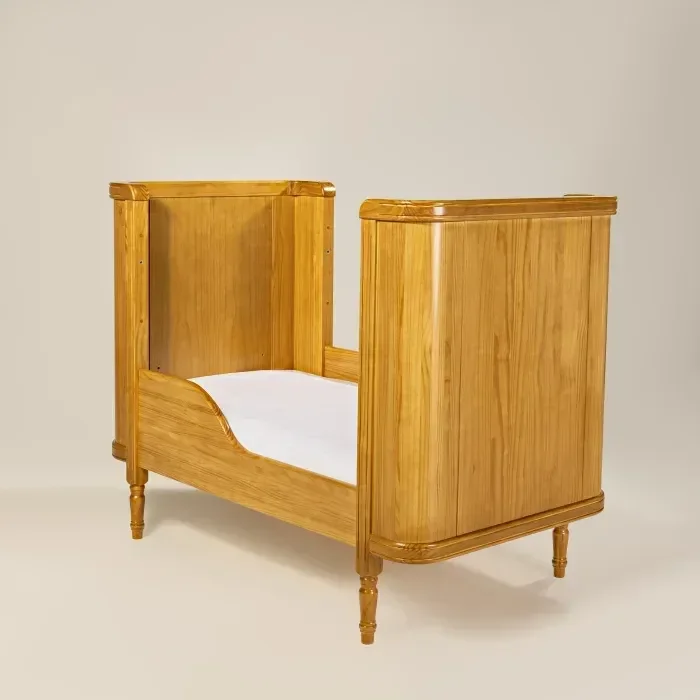 Berço Toy Arredondado | Americano 2 em 1 | Cor Mel | Madeira Maciça:com/madeira-natural-mel - 6