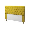 Ver imagem 1 de Cabeceira para Cama Box Solteiro 90cm Mirage c/ Capitonê Suede Amarelo - LM DECOR