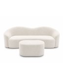 Ver imagem 5 de Kit Sofá + Puf Star 190 cm Orgânico 2 Lugares Sala Recepção:Off White