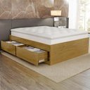 Ver imagem 3 de Cama Casal Queen Base Box 160cm 4 Gavetas Libon Mel B11 - Mpozenato