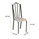 Ver imagem 5 de Kit 2 Cadeiras de Cozinha Alasca Estampado Rattan Pés de Ferro Cromo Preto - Pallazio