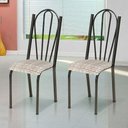 Ver imagem 2 de Kit 2 Cadeiras de Cozinha Alasca Estampado Rattan Pés de Ferro Cromo Preto - Pallazio