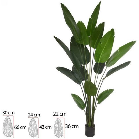 Planta Artificial Arvore Bananeira de Jardim Pu C/pote X15 Verde 2,50cm