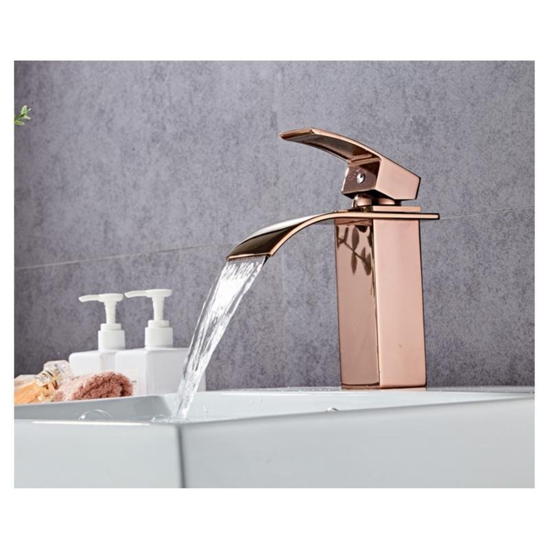 Torneira Cascata Monocomando Banheiro Lavabo Rose Gold Luxo. - 5