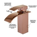 Ver imagem 2 de Torneira Cascata Monocomando Banheiro Lavabo Rose Gold Luxo.