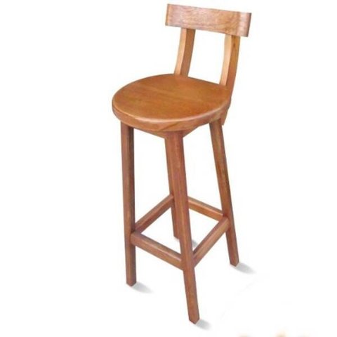 Banqueta de Madeira Alta com Encosto