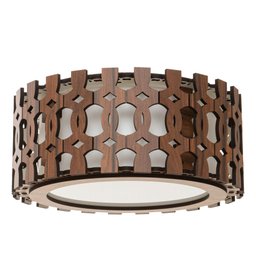 Luminária Decorativa Madeira Plafon Redondo Encantadas 45cm:Pau Ferro - 7