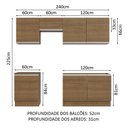 Ver imagem 4 de Armário de Cozinha Completa 240cm Rustic Glamy Madesa 09