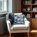 Ver imagem 5 de Kit 2 Almofadas Decorativa Quadrado 45x45 Cm Cm Sala Quarto Sofá Suede Estampa Azul Eli Móveis e D