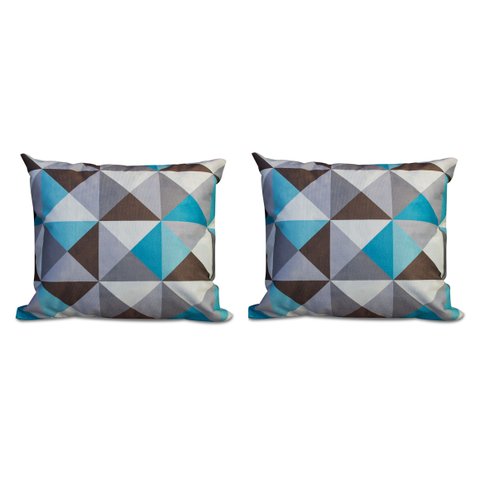 Kit 2 Almofadas Decorativa Quadrado 45x45 Cm Cm Sala Quarto Sofá Suede Estampa Azul Eli Móveis e D