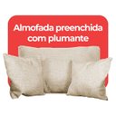 Ver imagem 7 de Kit 2 Poltrona Benny Linho Bege com Almofada Base de Madeira Castanho - Arkell