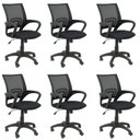 Ver imagem 1 de Kit 6 Cadeiras de Escritório Nelis Base Pp - Preta