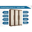 Ver imagem 2 de Guarda Roupa 3 Portas e 3 Gavetas C/ Pés Aurora 3.3 Jatobá - Santos Andirá