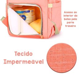 Mala Bolsa Mochila p Mãe Maternidade e Organização Bebê Rosa - 5