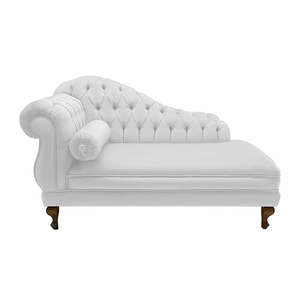 Recamier Sofá Direito Larissa 160cm Sala Suede Branco - Incasa Decor