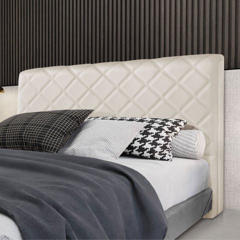 Cabeceira Cama Box Queen 1,60m Estofada Capri Linho Crú