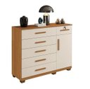Ver imagem 1 de Cômoda Milão 6 Gavetas 1 Porta Benetil Móveis - Cinamomo/off