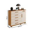 Ver imagem 4 de Cômoda Milão 6 Gavetas 1 Porta Benetil Móveis - Cinamomo/off