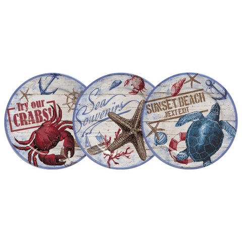 Trio de Pratos Sobremesa Cerâmica Weekend 20 Cm