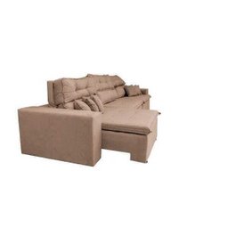Sofá Cairo 3,82M Retrátil e Reclinável com Molas No Assento e 6 Almofadas Tecido Suede - 8 Sofá Cairo 3,82M Retrátil e Reclinável com Molas No Assento e 6 Almofadas Tecido Suede - 8