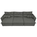 Ver imagem 5 de Sofá Cairo 3,52M Retrátil e Reclinável com Molas No Assento e 6 Almofadas Tecido Suede