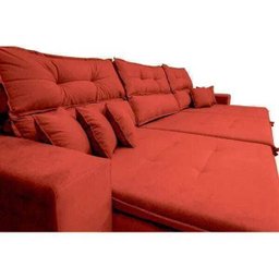 Sofá Cairo 3,52M Retrátil e Reclinável com Molas No Assento e 6 Almofadas Tecido Suede - 4