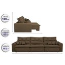 Ver imagem 2 de Sofá Cairo 3,82M Retrátil e Reclinável com Molas No Assento e 6 Almofadas Tecido Suede