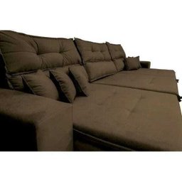 Sofá Cairo 4,12M Retrátil e Reclinável com Molas No Assento e 6 Almofadas Tecido Suede - 4
