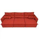 Ver imagem 5 de Sofá Cairo 4,12M Retrátil e Reclinável com Molas No Assento e 6 Almofadas Tecido Suede