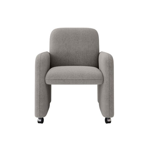Poltrona Roma Decorativa Bouclê para Sala Matrix Cor:bouclê Cinza