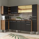 Ver imagem 1 de Armário de Cozinha Completa de Canto 325cm Rustic/Preto Emilly Wave Madesa 04