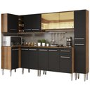 Ver imagem 3 de Armário de Cozinha Completa de Canto 325cm Rustic/Preto Emilly Wave Madesa 04
