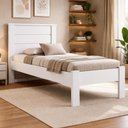 Ver imagem 1 de Cama de Solteiro Lily Conquista Móveis Branco