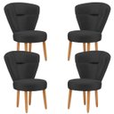 Ver imagem 1 de Kit 4 Poltronas para Recepção Maquiagem Sala de Jantar Ergonômica Tecido Veludo Pés Palito
