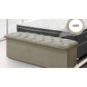 Recamier Baú Pé de Cama Sued Bege - Casal 138x188 - 2