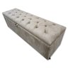 Recamier Baú Pé de Cama Sued Bege - Casal 138x188 - 1