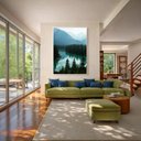 Ver imagem 1 de Quadro Canvas Lago Rio Pinheiros 40x30cm Mold Branca
