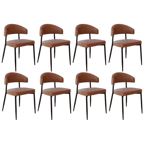 Cadeira de Jantar Estofada Kit 8 Chloe M25 Sintético Whisky - Mpozenato