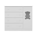Ver imagem 7 de Cômoda Infantil 95cm 1 Porta com Vidro e 4 Gavetas Teddy Multimóveis Mp4489 Branco