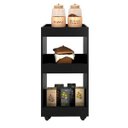Ver imagem 1 de Armário Multiuso para Cozinha Seul com Rodízios Preto - Mpozenato